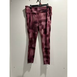 Athleta Leggings Women XL Burgundy Printed High Rise Athletic Yoga Pants